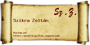 Szikra Zoltán névjegykártya